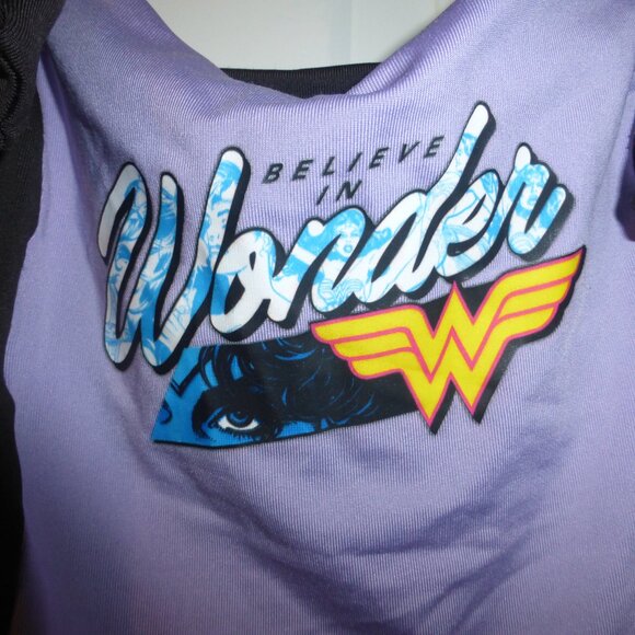 DC comics Wonder Woman dark gray/light purple colour block mini dress - Picture 13 of 13
